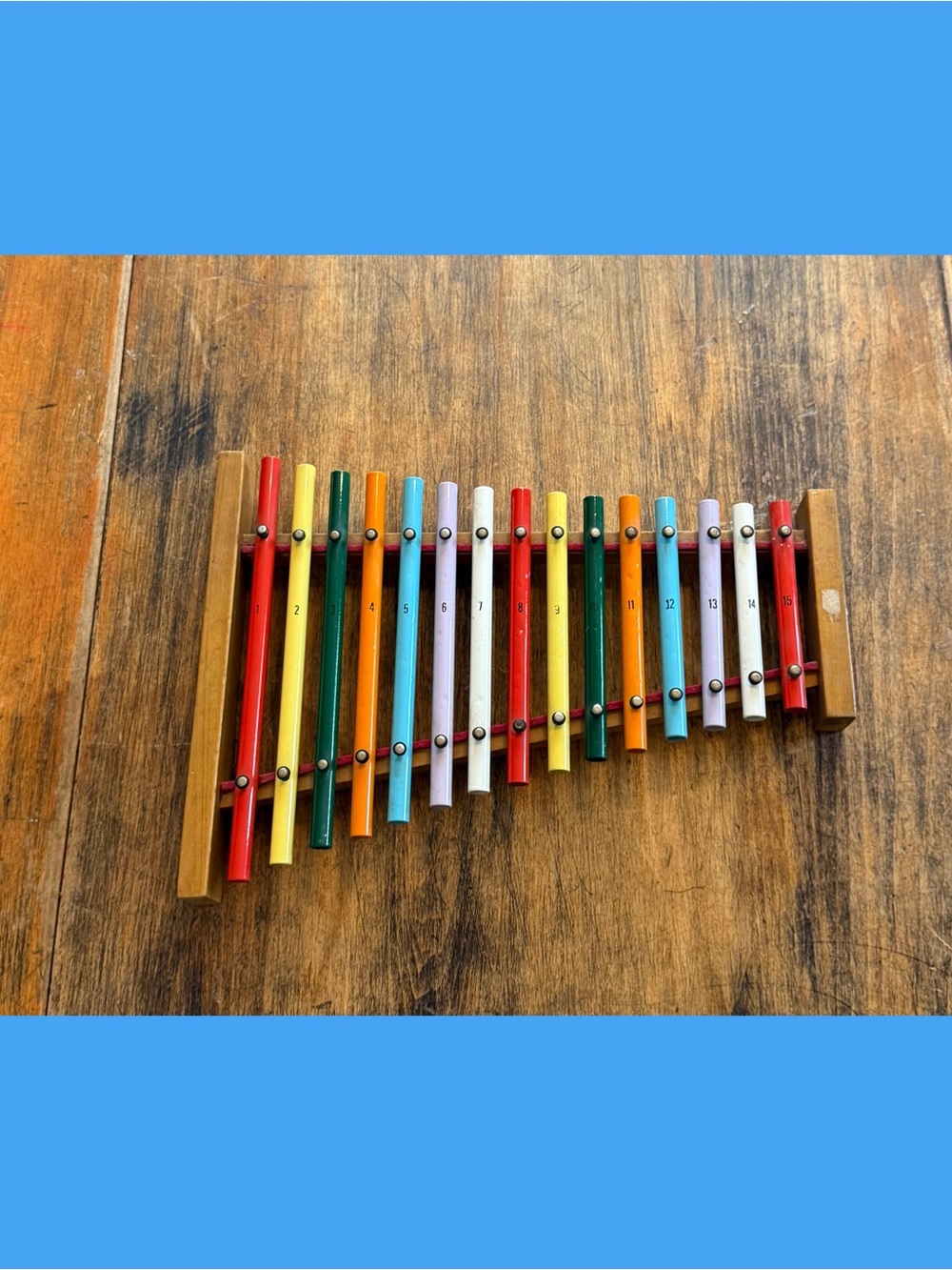 Vintage Toy  Hering 15 Note Color Chime Xylophone 1960’s Brazil
